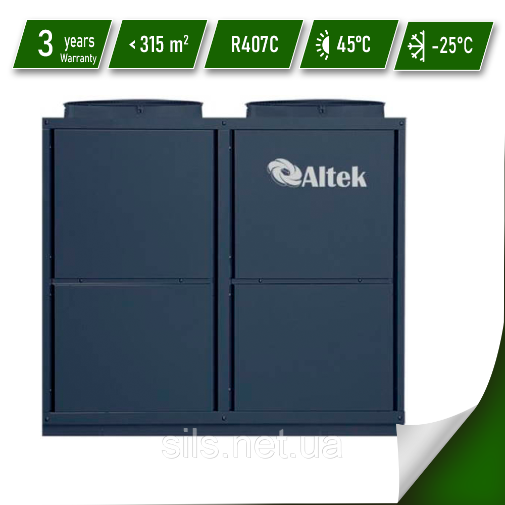 Тепловий насос Altek Total 32 mono EVI 380 В, потужністю 31,5 кВт, площа охолодження/обігріву 320 кв.м