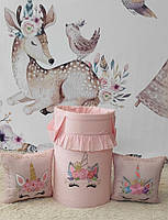 Кошик для іграшок Кольорові Единорожки, фото 3