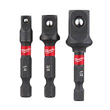 Адаптери набір 1/4" Hex на квадрати 1/4", 3/8", 1/2 MILWAUKEE