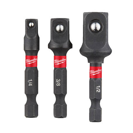 Адаптери набір 1/4" Hex на квадрати 1/4", 3/8", 1/2 MILWAUKEE, фото 1