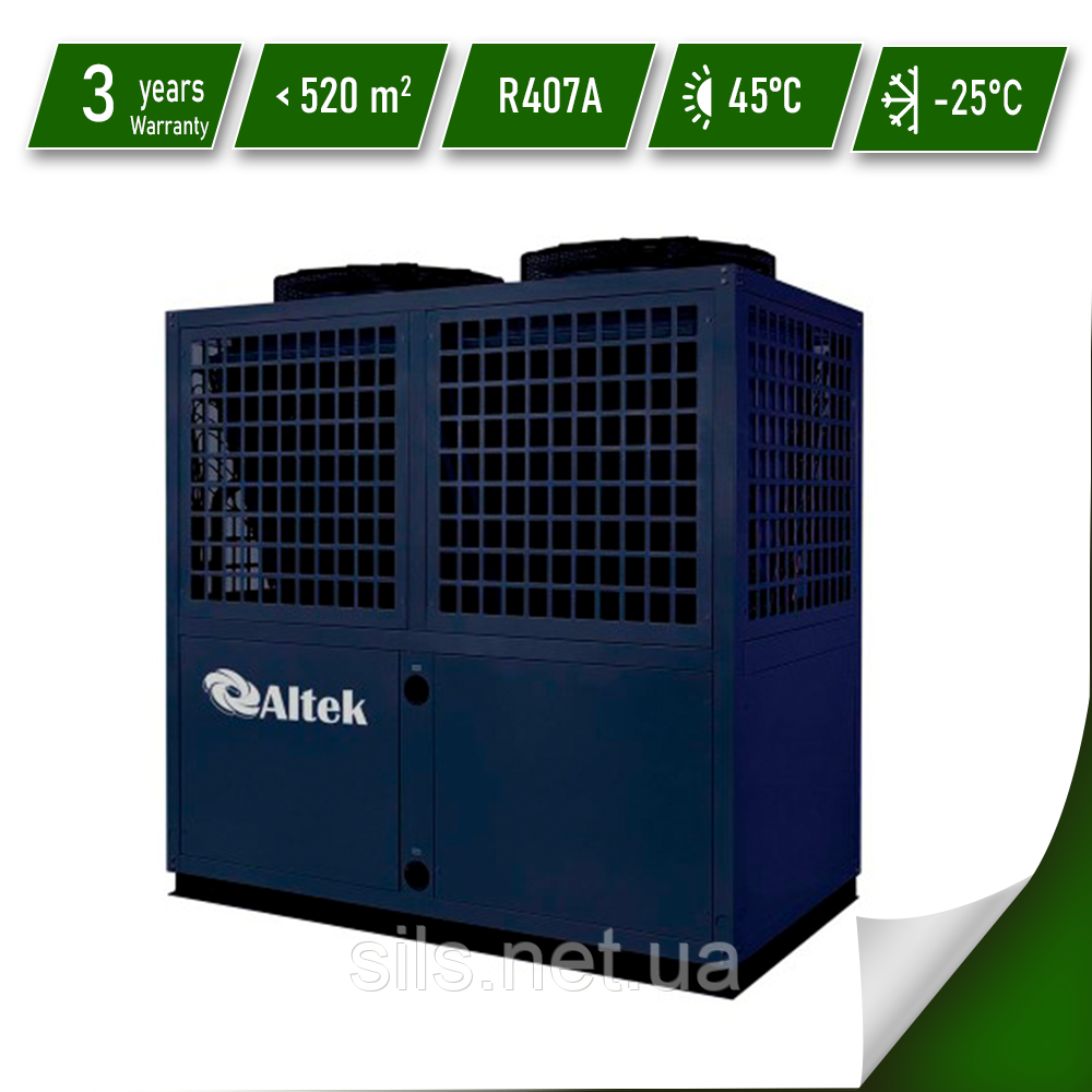 Тепловий насос Altek Heat 52 mono EVI 380 В, потужністю 52 кВт, площа обігріву до 520 кв.