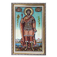 Икона "Святой мученик Виктор" янтарная 40х60