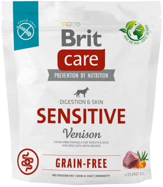 Сухий корм для собак з чутливим травленням з олениною Brit Care Dog Grain-free Sensitive 1 кг