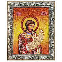 Икона "Святой Роман Сладкопевец" янтарная 40х60