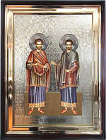 Храмовая икона "Святые бессребреники Косма и Дамиан"