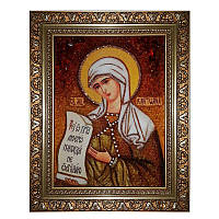 Икона "Святая мученица Капитолина Каппадокийская" янтарная 40х60