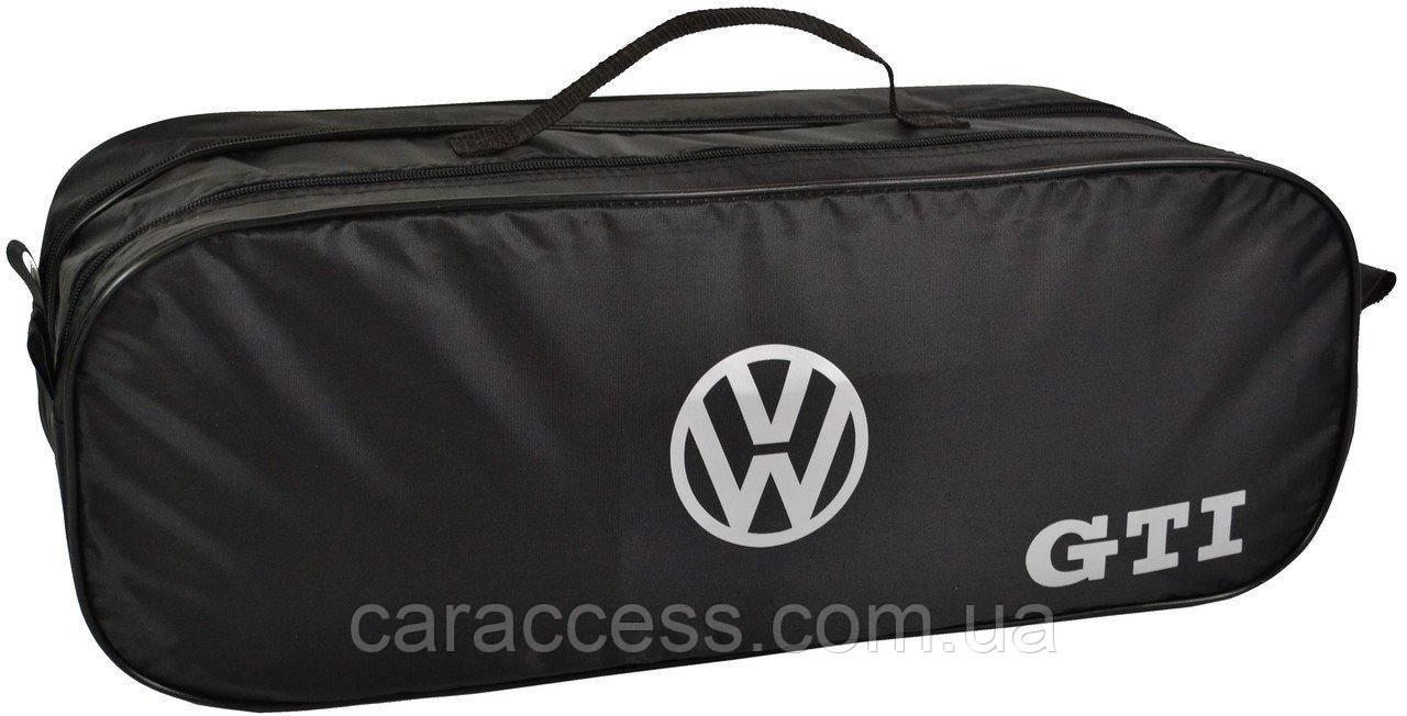 Сумка-органайзер у багажник з логотипом Volkswagen GTI на 2 відділення чорного кольору 03-103-2Д