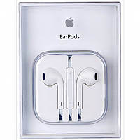 Проводные наушники гарнитура EarPods с пультом дистанционного управления и микрофоном white