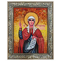 Икона "Святая мученица Фотина, Светлана" янтарная 40х60