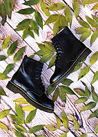 Женские ботинки Dr.Martens 1460 Black (чёрные) стильные весенне-осенние сапоги на шнуровке PD6926