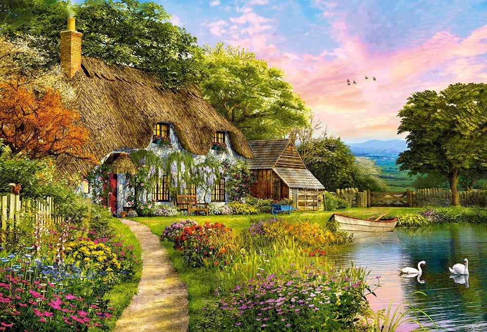 Пазли на 1500 елементів Сільський коттедж (картина), (Castorland, Польща)
