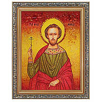 Икона "Святой Леонид" янтарная 40х60
