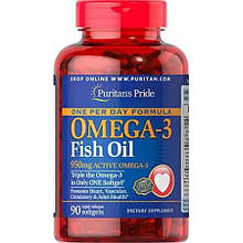 Жирні кислоти Puritan's Pride Omega-3 Triple Strength 1360 mg (950мг актив) 90 капс США