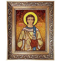 Икона "Святой архидиакон Стефан" янтарная 40х60