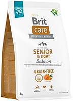 Сухой корм для стареющих собак с лососем Brit Care Dog Grain-free Senior & Light 3 кг