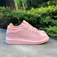 Женские кроссовки Alexander McQueen Oversized Sneakers Pink (розовые) модные крутые кроссы PD6232