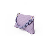 Сумка жіноча стильна молодіжна на плече, якісна стьобана сумочка, жіночий клатч, Бузковий, фото 2