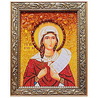 Икона "Святая мученица Виктория (Ника)" янтарная 40х60