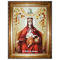Икона "Образ пресвятой Богородицы Державная" янтарная 40х60