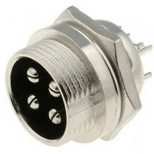 Роз'єм MIC 334 mini, штекер, монтажний, 4pin, Ø12мм