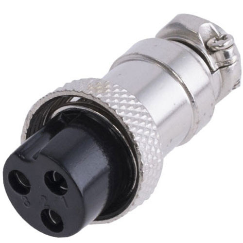 Роз'єм MIC 323 mini, гніздо, під кабель, 3pin, Ø12мм