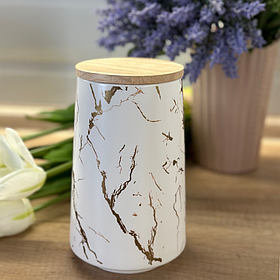 Банка Кінцуги для зберігання сипучих з порцеляни 1000 мл з бамбуковою кришкою