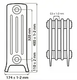 Чавунний ретро радіатор DERBY M 320/144, фото 6