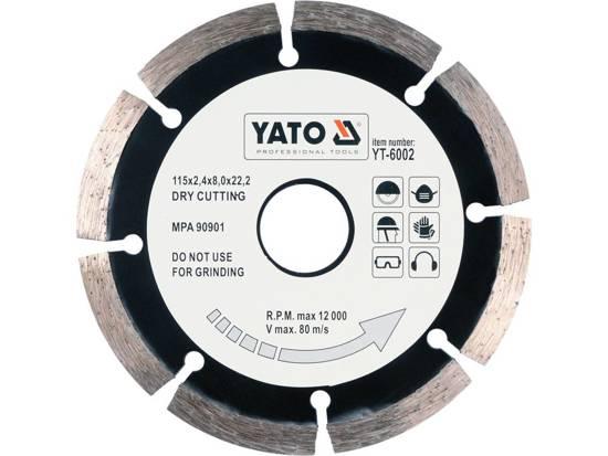 Диск алмазний сегмент SEGMENT Ø-115x8,0x22,2мм H-2,1мм YATO YT-6002