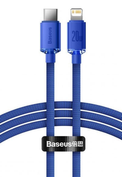 Кабель Baseus Crystal Shine Series Type-c to Lightning 20W 1.2M Blue CAJY000005, фото 1