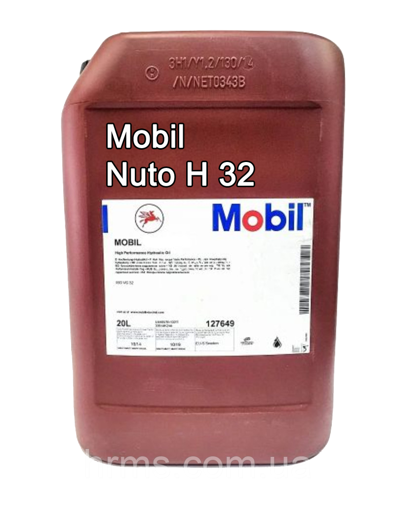 Масло гідравлічне Mobil Nuto H 32 (ISO VG 32; HLP) каністра 20 л Мобіл Нуто 32 Мобіл Нуто 32