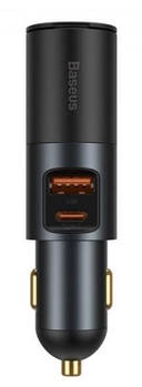 Автомобільний зарядний пристрій Baseus Share Together 1USB+1Type-c 120W Gray CCBT-C0G