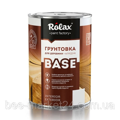 Ґрунтовка алкідна для деревини Rolax BASE Безбарвна 2.5 л