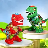 Динозавр музичний (3 кольори, шестерні, ходить, звук, світло, на батарейках) M8018-48, фото 3