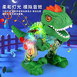Динозавр музичний (3 кольори, шестерні, ходить, звук, світло, на батарейках) M8018-48, фото 5