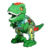 Динозавр музичний (3 кольори, шестерні, ходить, звук, світло, на батарейках) M8018-48, фото 7