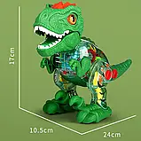 Динозавр музичний (3 кольори, шестерні, ходить, звук, світло, на батарейках) M8018-48, фото 8