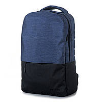 Стильный непромокаемый мужской рюкзак синий с черным с отделением под ноутбук и планшет износостойкий 116.2