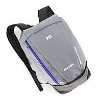 Маленький легкий рюкзак Mayers Сірий універсальний з фіолетовою блискавкою (M0090)