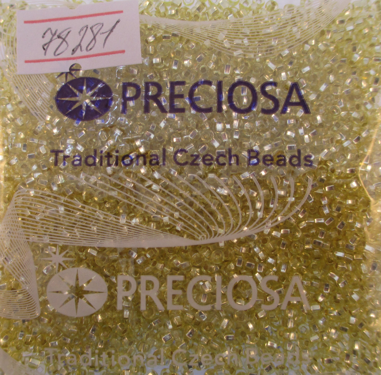 Бісер 10/0, колір - лимонний світлий прозорий , №78281 (уп.50 грам)
