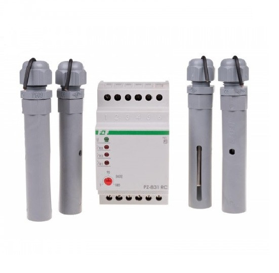 PZ831RC Реле контролю рівня рідини трирівневе, з регулятором чутливості, з зондами