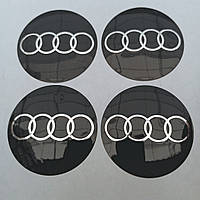 Наклейка выпуклая на колпачок диска Audi 65 мм