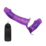 Страпон Ultra Passionate Harness Dual Vibration Purple, фото 4