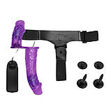 Страпон Ultra Passionate Harness Dual Vibration Purple, фото 5