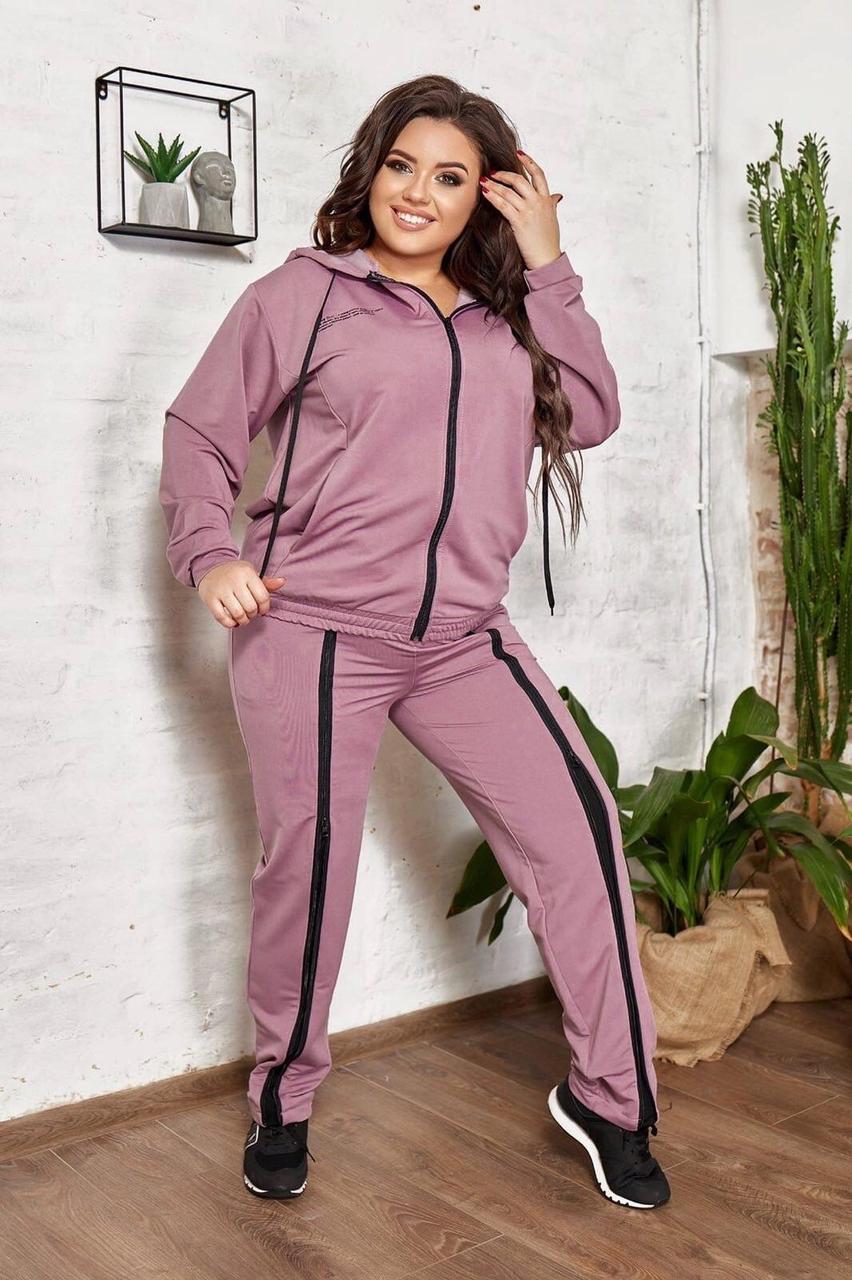 Яскравий жіночий костюм двійка "Трикотаж-двонитка" 60, 64 розмір 60