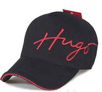 Люксовая стильная черная кепка бейсболка лого вышивка коттон модная брендовая унисекс Босс