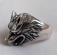 Перстень "Голова Волка 2" с чернением серебро 925 проба