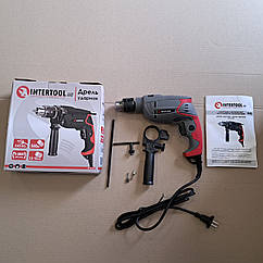 Дриль ударний 550 Вт, 0-2800 об./хв, 1.5-13 мм, реверс, плавне регулювання INTERTOOL DT-0107