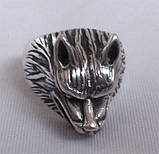 Перстень "Голова Вовка 2" з чорнінням срібло 925 проба, фото 2