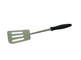 Лопатка кулінарна кухарська перфорована з прорізами з нержавіючої сталі для смаження з пластиковою ручкою L 32 cm