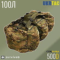 Тактична сумка-рюкзак, баул 100 Літрів (Multicam) UKRTAC